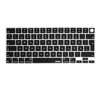 XSKN German Language Black EU Version Silicone Keyboard Skin Cover for Since 2021 MacBook Air MacBook Pro 13.6 15.3 14.2 16.2 inch with Apple M1 M2 M3 M4 Chip with Touch ID
