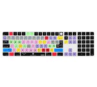 XSKN Premiere Pro Shortcuts EU/UK US Version Silicone Keyboard Cover Skin for Apple 2021 iMac Magic Keyboard with Touch ID and Numeric Keypad A2520 NOT for A3119