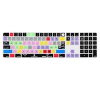 XSKN Premiere Pro Shortcuts EU&US Universal Version Silicone Keyboard Cover Skin for 2021-2023 iMac 24 inch M1 M3 Magic Keyboard with Touch ID and Numeric Keypad 2022 Mac Studio A2520