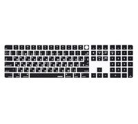 XSKN Russian Black Keyboard Cover for Mac Studio Magic Keyboard with Touch ID and Numeric Keypad A2520