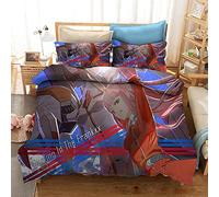 XSLGOGO Darling in The Franxx Bedding Set 2 Pcs/3 Pcs Set Zero Two Prints Quilt Cover and Pillowcases Bedding Set Personalized Bedding for Home School Dormitory Theme Hotel