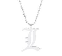 XSLGOGO Japanese Anime Peripheral Death Note Lawliet L Ryuk Logo Double Layer Pendant Necklace