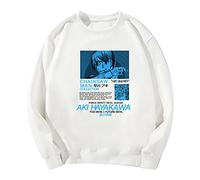 XSLGOGO Unisex Anime Chainsaw Man AKI Hayakawa Round Collar Pullover Fox Devil Casual Long Sleeve Sweatshirt White