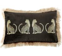 XSlive Lumbar Decorative Throw Pillow Cover with Tassels Leopard Pattern Cushion Cover Luxury Style Soft Velvet Pillowcase for Sofa Couch Bedroom (12"x20",Brown)