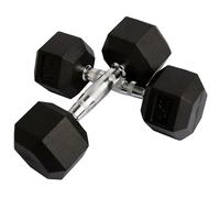 XSLRYH Dumbbells Set of 2, 5-40 kg Rubber Encased Cast Iron Hex Dumbbells with Metal Handle for Women and Men, Muscle and Strength Training(7.5kg Pair)