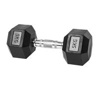 XSLRYH Hex Dumbbell, 5-40 kg Single Rubber Coated Cast Iron Hex Dumbbell with Metal Handles, Home Gym Dumbbells for Strength Training and Muscle Workout(5kg)