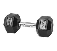 XSLRYH Hex Dumbbell, 5-40 kg Single Rubber Coated Cast Iron Hex Dumbbell with Metal Handles, Home Gym Dumbbells for Strength Training and Muscle Workout(17.5kg)