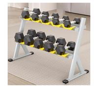 XSLRYH Hex Dumbbell Set, 75 kg-290 kg Rubber Encased Hex Dumbbell Weight Set with Two-Tier Storage Rack for Home Gym Muscle Building, Strength Training & Full Body Workout(75kg Set)