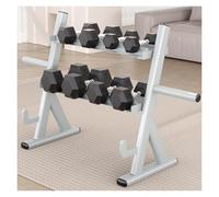 XSLRYH Hex Dumbbell Set, 75 kg-290 kg Rubber Encased Hex Dumbbell Weight Set with Two-Tier Storage Rack for Home Gym Muscle Building, Strength Training & Full Body Workout(100kg Set)