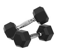 XSLRYH Hex Dumbbells Pair, 1-50 kg Rubber Encased Cast Iron Dumbbells with Metal Handles for Home Gym Strength Training and Full Body Workout(9 kg Pair)