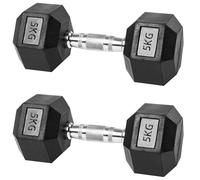 XSLRYH Hex Dumbbells Set, 5kg - 40kg Rubber Encased Dumbbell Set of 2 with Non-Slip Grip for Home Gym Workouts Strength Training(5kg x 2)