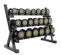 XSLRYH Pure Steel Dumbbell Set, 275 KG Rubber Coated Dumbbell Set, Home Strength Training Equipment with 3-Tier Rack and Anti-Slip Handle for Gym Muscle Building and Full Body Workout(275kg Set)