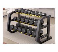XSLRYH Rubber Coated Hex Dumbbell Weight Set, Strength Training Equipment Set with Anti-Slip Handle and 3-Tier Storage Rack for Home Gym Muscle Building and Full Body Workout(275KG Set)