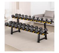 XSLRYH Rubber Coated Hex Dumbbell Weight Set with Anti-Slip Handle and Metal Storage Rack for Home Gym Muscle Building, Strength Training and Full Body Workout(275kg Set)