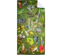 XSMEI Green Frog Beach Towel for Animal Lovers, Thin Lightweight Sand Free Quick Dry Microfiber Towels, Extra Large 36" x 72"
