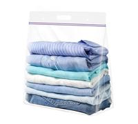 Xsourcer 3 Gallon Zipper Storage Bags with Handle and Bottom, Pack of 6, Heavy Duty Clear Handy Plastic Bag, 16"x18" Reusable Large Zip Storage Bag for Sports, Travel, Moving and Clothes, 3-Mil Thick