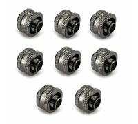 XSPC G1/4 to 3/8 ID 5/8 OD Compression Fitting V2 - Black Chrome (8 Pack)