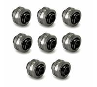 XSPC G1/4 to 7/16 ID 5/8 OD Compression Fitting V2 - Black Chrome (8 Pack)