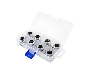 XSPC compatible Anschluss G1/4" auf 14mm Hardtube, chrome - 8 Stück