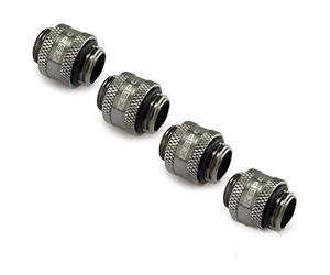 XSPC G1/4 11mm Male to Male Rotary Fitting - Black Chrome - 4 Pack