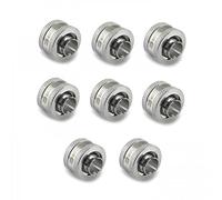 XSPC G1/4" Compression Fitting 3/8" ID 1/2" OD 13/10mm V2 Pack of 8 Chrome