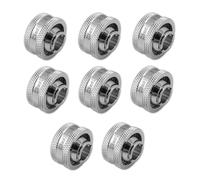 XSPC G1/4" TO 1/2" ID, 3/4" OD Compression Fitting V2 8 Pack - Chrome