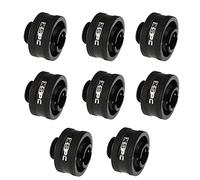 XSPC G1/4 to 1/2 ID 3/4 OD Compression Fitting V2 - Matte Black (8 Pack)