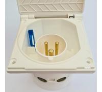 xsports Flush Fitting Mains Hook Up Inlet Socket Caravan Motorhome Camper - White 240V 16A White Mains Flush Fit Socket Caravan Camping Splashproof RV's