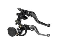 XSPWFHJU Clutch Brake Lever Set Universal Motorcycle Adjustable Clutch Brake Master Cylinder Reservoir Levers Kit 7/8" 22mm Handlebar Motorcycle Brake Handle(Titanium color)