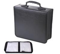 XSQD Black DVD Storage Boxes, 400 Sheets Disc Capacity, CD Storage With Protective Cover, Scratch Resistant And Dust-Proof Handheld CD Wallet, Portable Media Organization Box, Commemorative Collection