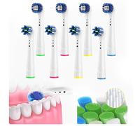 XSQD Compatible with Electric Toothbrush Head Oral-B, 3D Curved Soft Bristled Toothbrush Heads, Multi-Dimensional Cleaning and Removal of Dental Plaque, Pack of 8, Sonic Toothbrush Heads Accessories