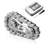 XSQD Gear Chain Finger Fidget Toys, Bicycle Wheel Chain Fidget Spinner, Mechanical Fingertip Gyroscope, Fidget Toys for Kids Adult, Detachable Chain Fingertip Whipping Top, Relieve Stress Small Toy
