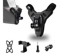 XSQD Motorcycle Helmet Chin Mounts, Fixed Camera Bracket Set, 5-piece Set, Oneness Molding Helmet Chin Strap, Anti Slip and Anti Shake Strap Buckle Mount, Motocross Sports Camera Accessories