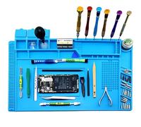 XSQD Silicone Soldering Mat, Multi-Functional Heat Insulation, Magnetic, High-Temperature Anti-Corrosion and Static Electricity, Computer & Mobile Phone Repair Mat - 45 * 30CM