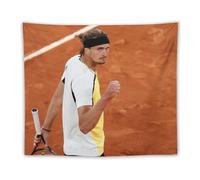 XSQING Alexander Zverev Famous Sportman Tennis Poster Tapestry Prints Room Aesthetic Wall Art Bedroom Tapestries Walls Bedroom Home Decor 50"x60"