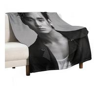XSQING Kim Soo Hyun Famous Handsome Actor Korean Poster Fleece Blankets Soft Fuzzy Plush Flannel Throw Blanket Lightweight 300GSM for All Seasons 40"x50"