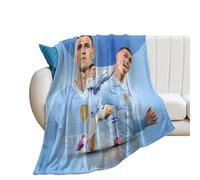 XSQING Phil Foden Soccer Player Poster Famous Fleece Blanket All Season Use Cozy Plush Lightweight Flannel Throw Blankets for Couch Sofa Bed 30"x40"