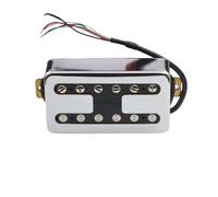 XSQKUYN Electric Guitar Pickup Set Brass Cover Electric Guitar Pickup Coil Spliting Pickup Humbucker Dual Coill Pickup N7.5K/B15K Output Black/Chrome(D)