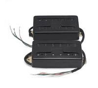 XSQKUYN Electric Guitar Pickup Set H Style Brass Cover Electric Guitar Pickup Coil Spliting Pickup Humbucker Dual Coill N7.5K/B15K Output Black/Chrome(B)