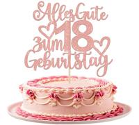 Xsstarmi 1 Pack 18th Birthday Cake Topper Rose Gold Glitter Happy 18th Birthday Decoration 18th Birthday Cake Toppers for 18th Anniversary Theme Parties Decoration
