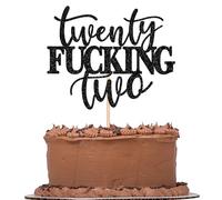 Xsstarmi 1 Pack 22th Birthday Cake Topper Glitter Twenty Fucking Two Cake Pick Cheers to 22 Years Old Cake Decorations for 22 Fabulous Happy 22th Birthday Party Supplies