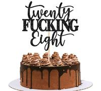 Xsstarmi 1 Pack 28th Birthday Cake Topper Glitter Twenty Fucking Eight Cake Pick for Cheers to 28 Fabulous Happy 28th Birthday Party Cake Decorations Supplies
