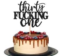 Xsstarmi 1 Pack 31th Birthday Cake Topper Glitter Thirty Fucking One Cake Pick for Cheers to 31 Years Old Happy 31th Birthday Party Cake Decorations Supplies
