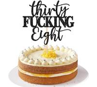 Xsstarmi 1 Pack 38th Birthday Cake Topper Glitter Thirty Fucking Eight Cake Pick Decoration for Cherrs to 38 Fabulous Happy 38th Birthday Party Cake Decorations Supplies