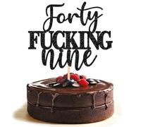 Xsstarmi 1 Pack 49th Birthday Cake Topper Glitter Forty Fucking Nine Cake Pick Decoration for Cheers to 49 Fabulous Happy 49th Birthday Party Cake Decorations Supplies
