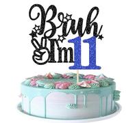 Xsstarmi 1 Pack Bruh I'm 11 Cake Topper Star Glitter Oh Yeah It's My 11 Birthday Cake Pick Dude Bro I'm 11 Fabulous Cake Decorations for Cheers to 11 Years Happy 11th Birthday Party Cake Decoration