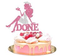 Xsstarmi 1 Pack Congrats Grad Cake Topper Silver Glitter Girls Diploma Done Cake Pick Class of 2026 Graduation Cake Decorations for Prom 2026 School Girls Graduation Party Cake Decorations Supplies