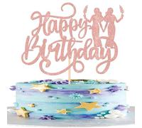 Xsstarmi 1 Pack Gemini Cake Topper Glitter 12 Constellation Gemini Cake Pick May June Birthday Cake Decorations for Horoscope Astrology Birthday Party Supplies Rose Gold