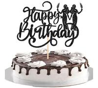 Xsstarmi 1 Pack Gemini Cake Topper Glitter 12 Constellation Gemini Cake Pick May June Birthday Cake Decorations for Horoscope Astrology Birthday Party Supplies Black