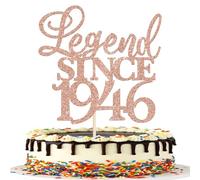 Xsstarmi 1 Pack Glitter Legend Since 1946 Cake Topper Eighty Cheers to 80 Years Old Cake Pick for Funny 80 Happy 80th Birthday Wedding Anniversary Party Cake Decorations Rose Gold